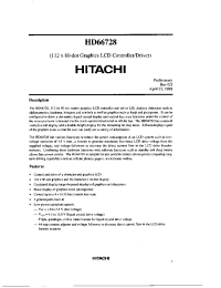 Datasheet HD66728 manufacturer Hitachi